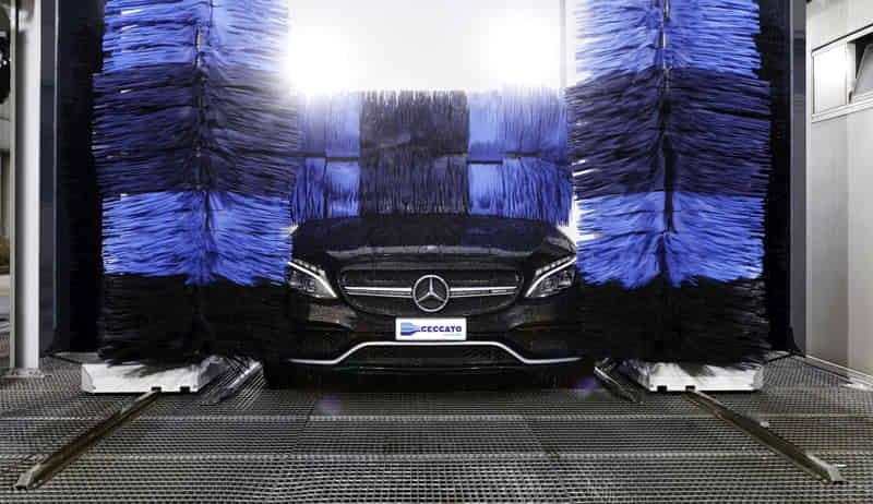 Mercedes Benz going through Car Wash
